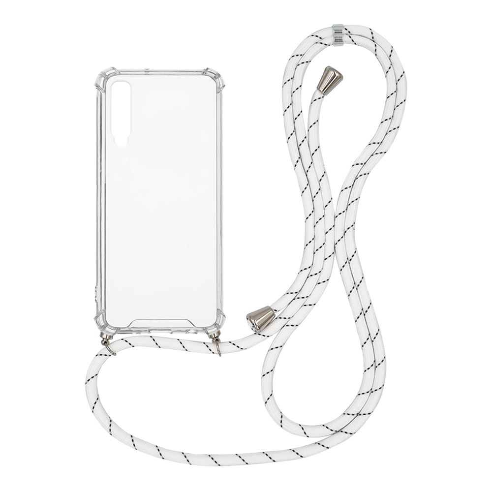 Θήκη Σιλικόνης με Κορδόνι Sonique Armor Clear Samsung Galaxy A70/A70s Rainbow Λευκό