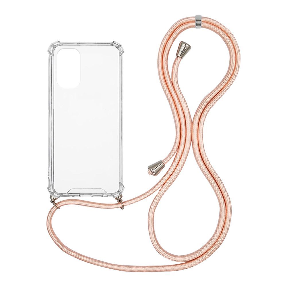 Θήκη Σιλικόνης με Κορδόνι Sonique Armor Clear Samsung Galaxy M52 5G Ροζ Σατινέ