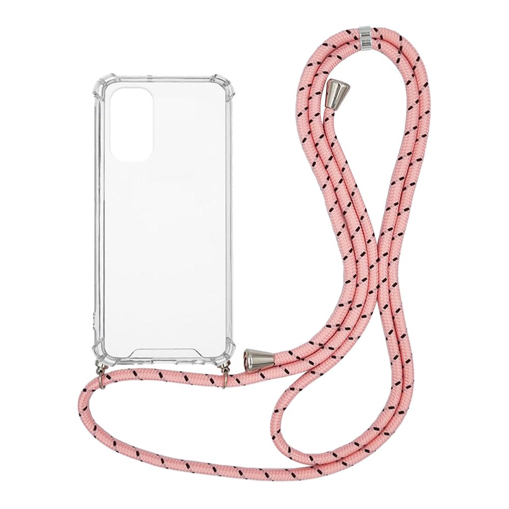 Θήκη Σιλικόνης με Κορδόνι Sonique Armor Clear Samsung Galaxy M52 5G Rainbow Ροζ