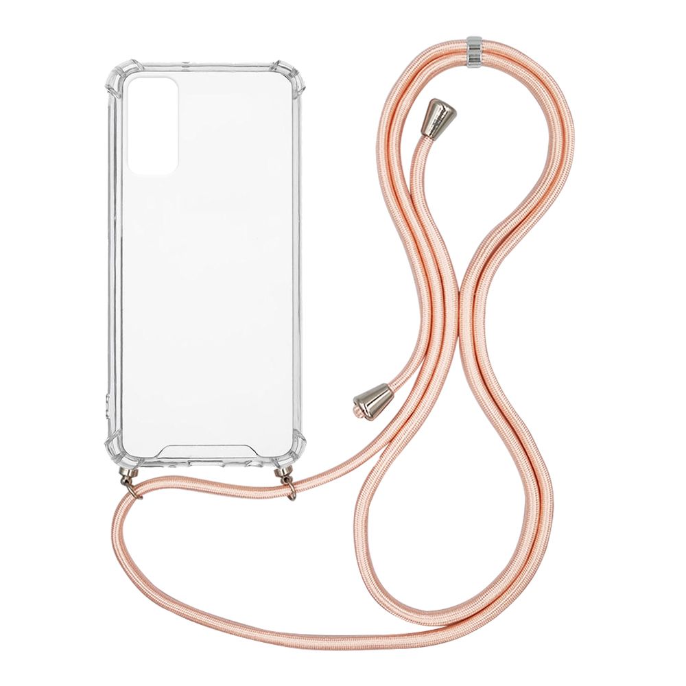 Θήκη Σιλικόνης με Κορδόνι Sonique Armor Clear Samsung Galaxy S20 Ροζ Σατινέ