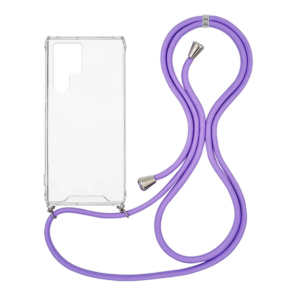 Θήκη Σιλικόνης με Κορδόνι Sonique Armor Clear Samsung Galaxy S22 Ultra Λιλά