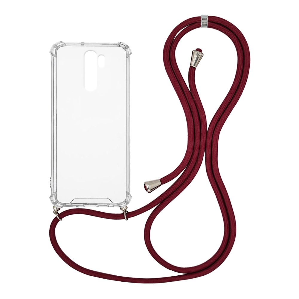 Θήκη Σιλικόνης με Κορδόνι Sonique Armor Clear Xiaomi Redmi Note 8 Pro Μπορντό