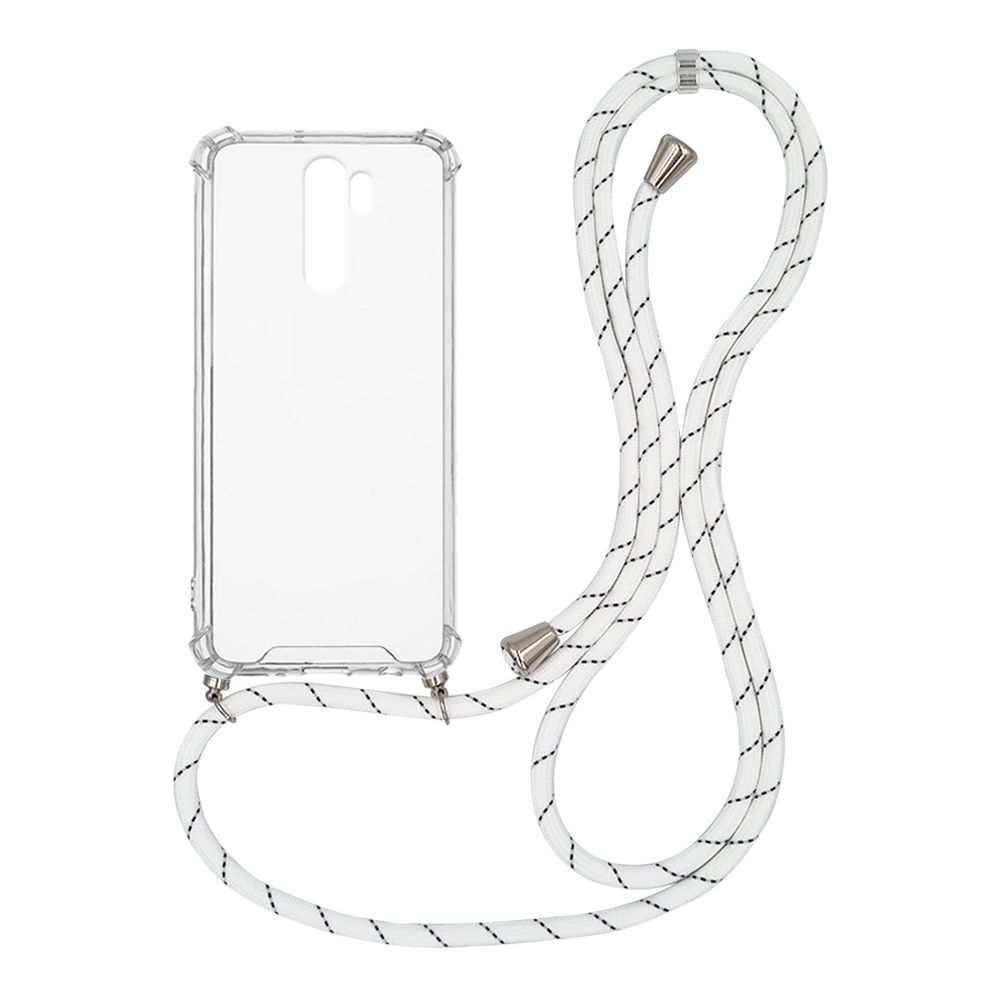 Θήκη Σιλικόνης με Κορδόνι Sonique Armor Clear Xiaomi Redmi Note 8 Pro Rainbow Λευκό
