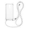 Θήκη Σιλικόνης με Κορδόνι Sonique Armor Clear Xiaomi Redmi Note 8 Pro Rainbow Λευκό