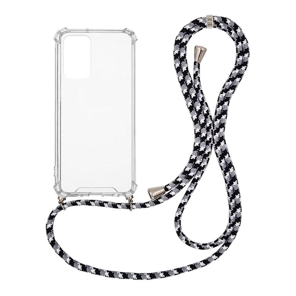 Θήκη Σιλικόνης με Κορδόνι Sonique Armor Clear Xiaomi Redmi Note 10 Pro Rainbow Μαύρο