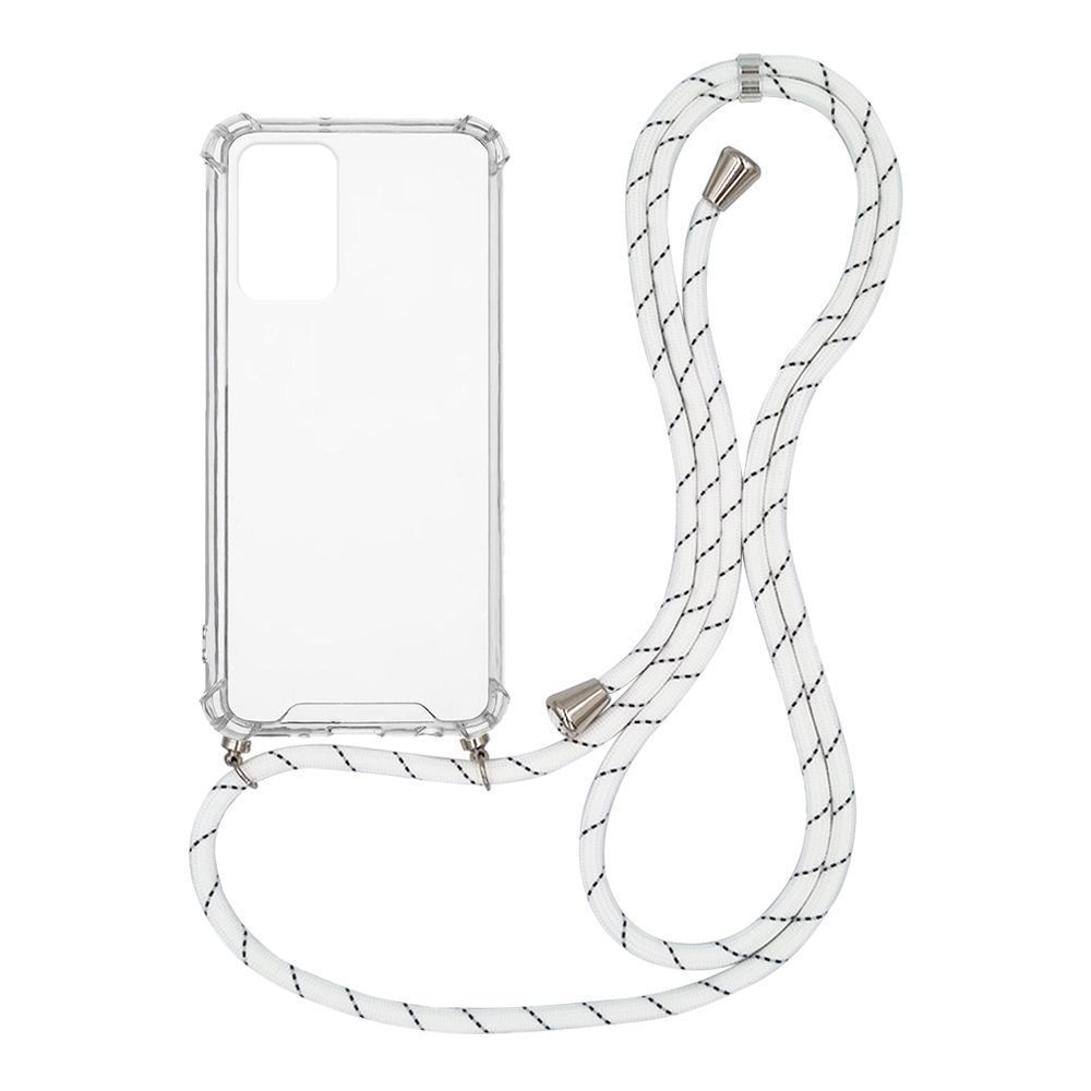 Θήκη Σιλικόνης με Κορδόνι Sonique Armor Clear Xiaomi Redmi Note 10 Pro Rainbow Λευκό