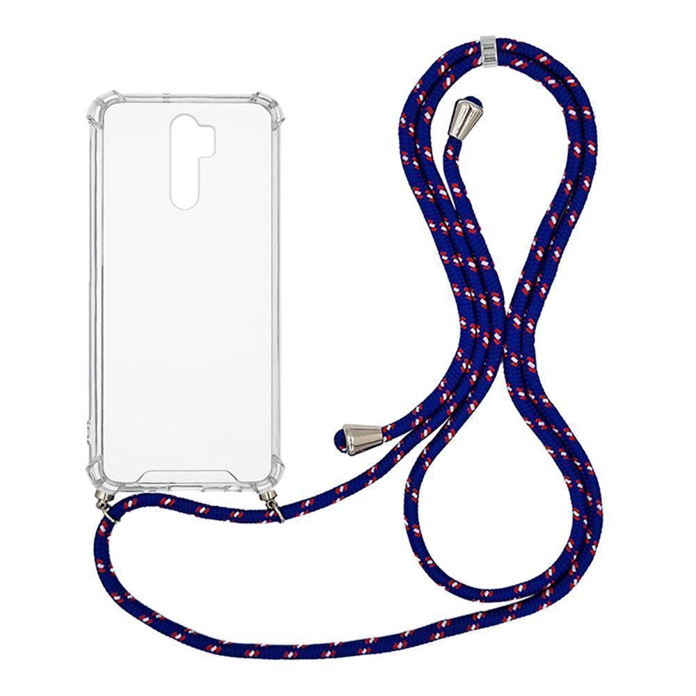 Θήκη Σιλικόνης με Κορδόνι Sonique Armor Clear Xiaomi Redmi 9 Rainbow Μπλε