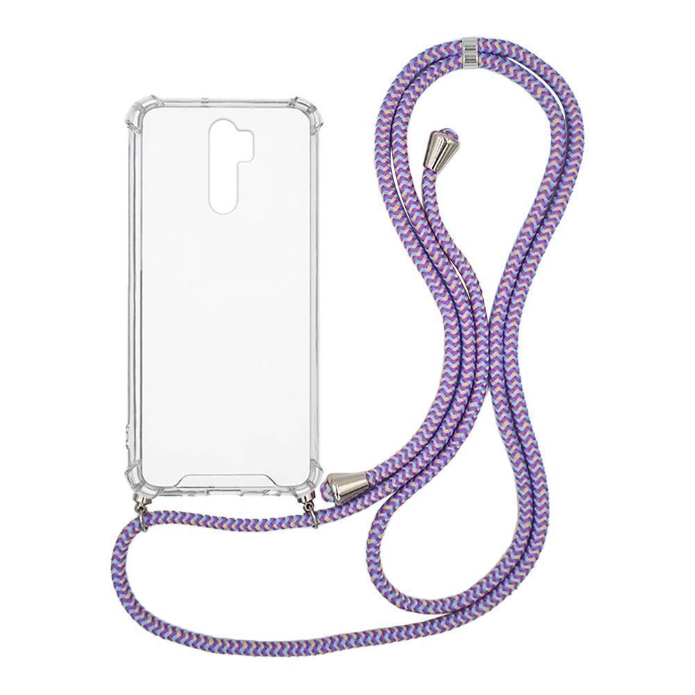 Θήκη Σιλικόνης με Κορδόνι Sonique Armor Clear Xiaomi Redmi 9 Rainbow Λιλά