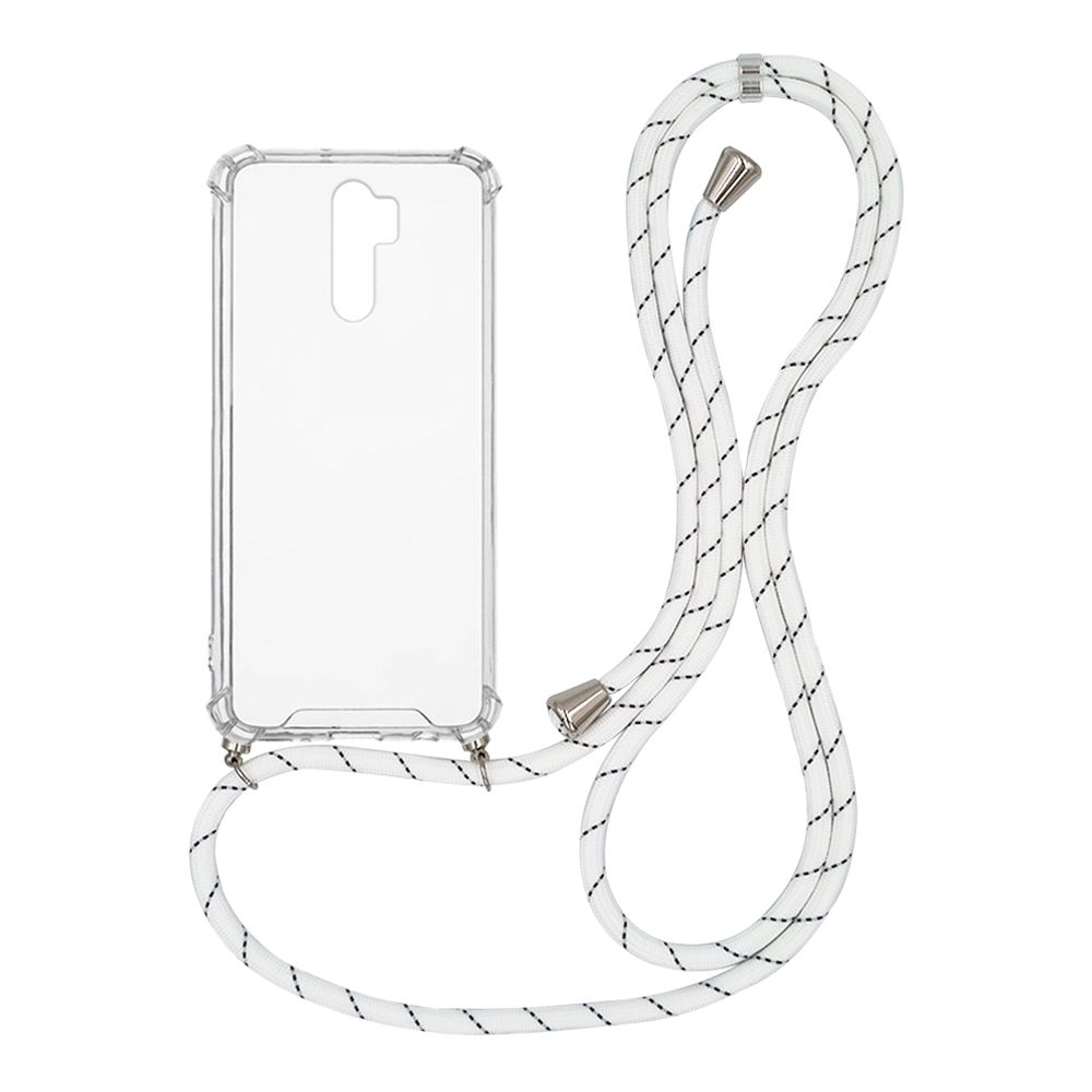 Θήκη Σιλικόνης με Κορδόνι Sonique Armor Clear Xiaomi Redmi 9 Rainbow Λευκό