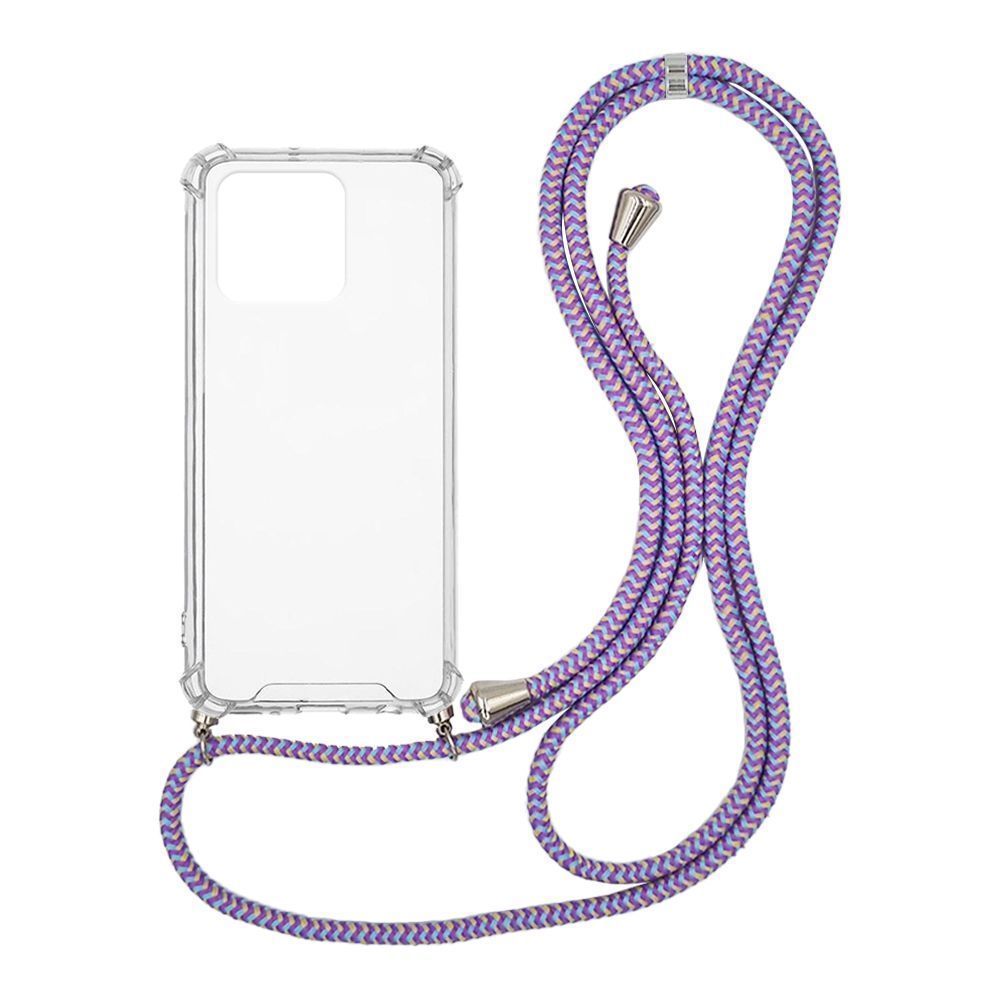 Θήκη Σιλικόνης με Κορδόνι Sonique Armor Clear Xiaomi Redmi 10C Rainbow Λιλά