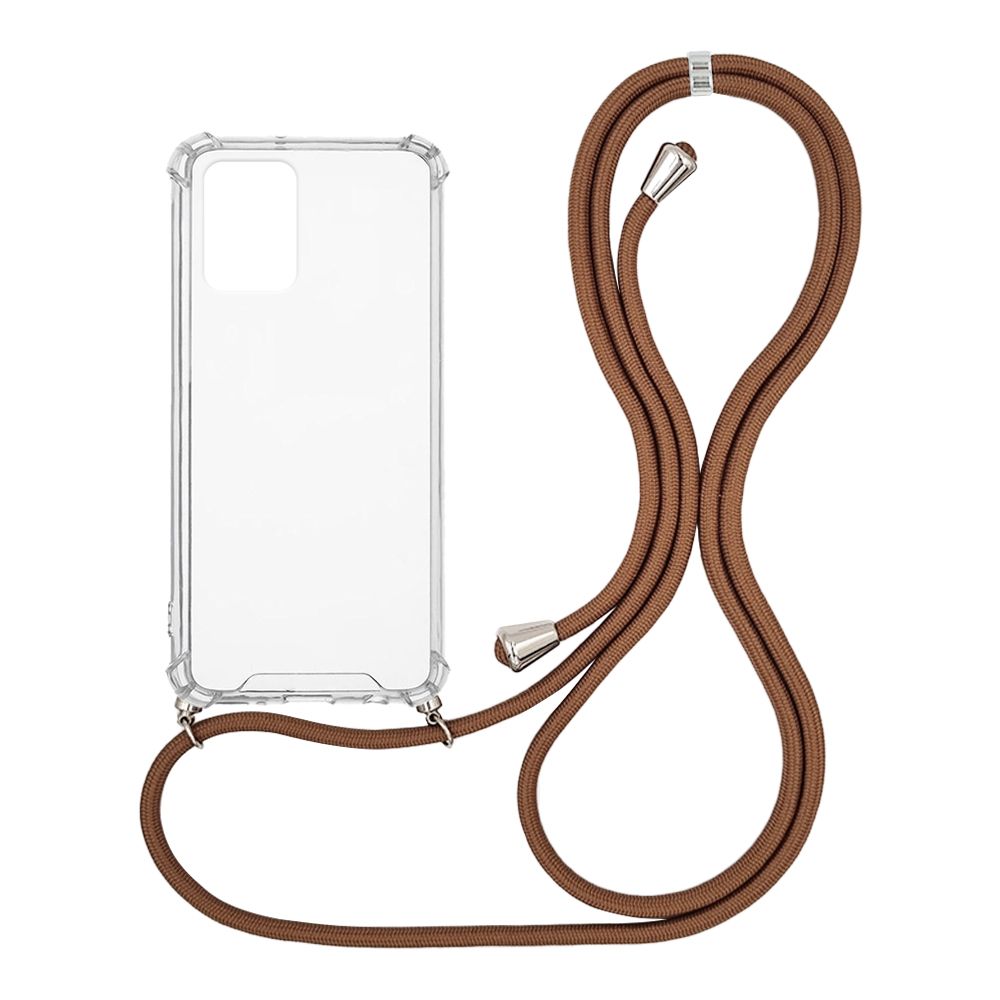Θήκη Σιλικόνης με Κορδόνι Sonique Armor Clear Xiaomi Redmi 10 / Redmi 10 2022 Καφέ