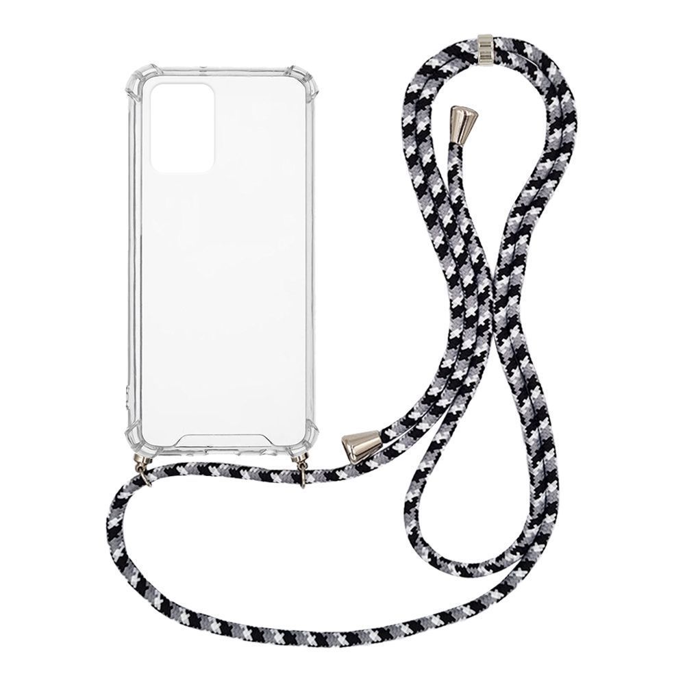 Θήκη Σιλικόνης με Κορδόνι Sonique Armor Clear Xiaomi Redmi 10 / Redmi 10 2022 Rainbow Μαύρο