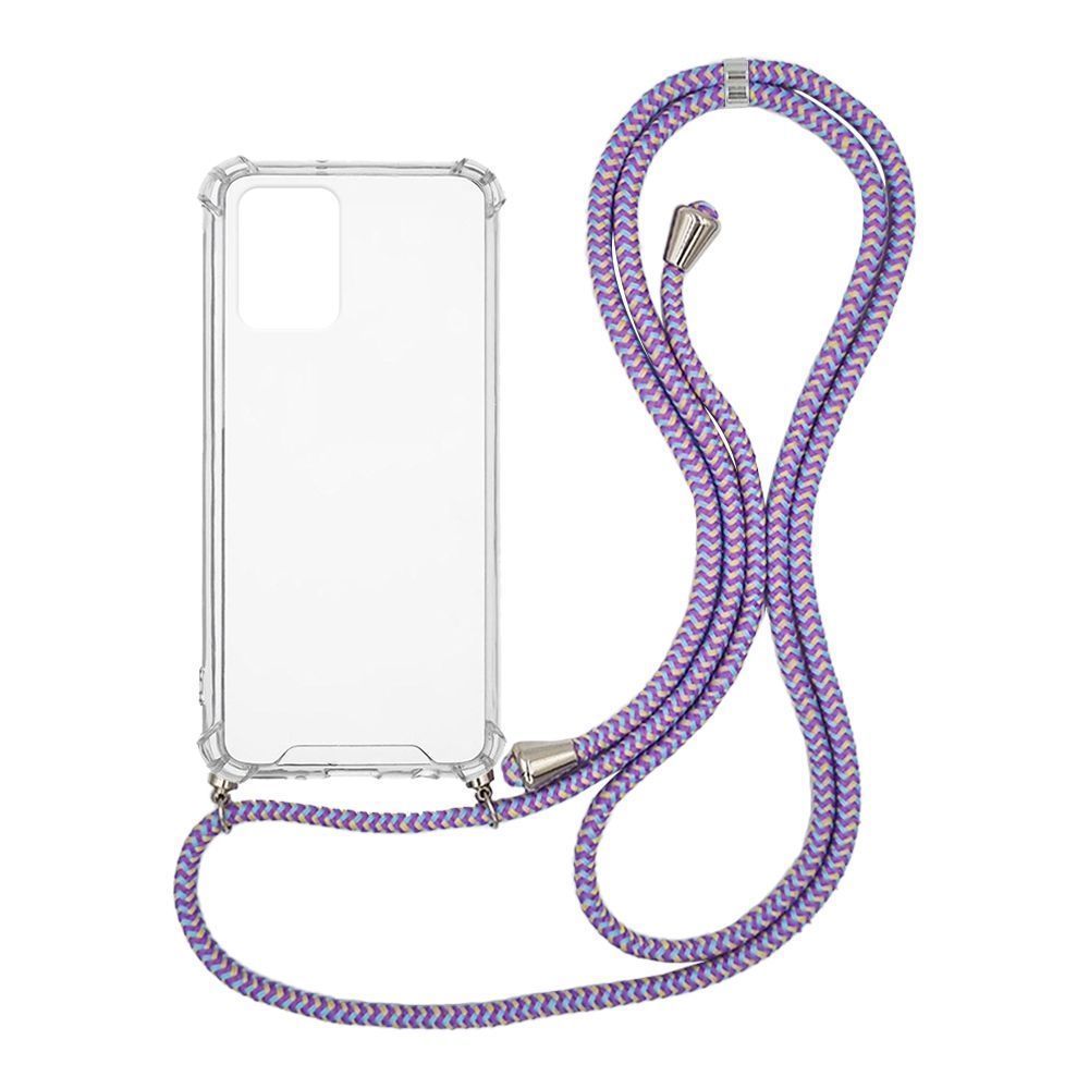 Θήκη Σιλικόνης με Κορδόνι Sonique Armor Clear Xiaomi Redmi 10 / Redmi 10 2022 Rainbow Λιλά