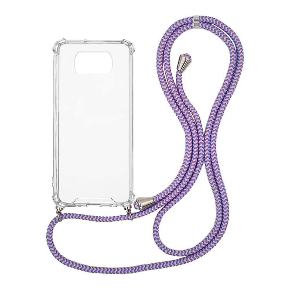 Θήκη Σιλικόνης με Κορδόνι Sonique Armor Clear Xiaomi Poco X3 NFC / Poco X3 Pro Rainbow Λιλά