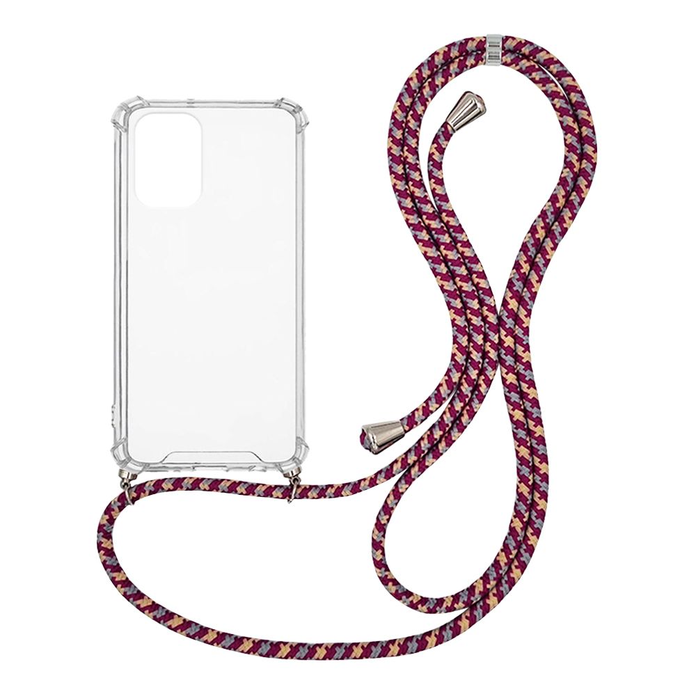 Θήκη Σιλικόνης με Κορδόνι Sonique Armor Clear Xiaomi Poco F3 / Mi 11i Rainbow Μπορντό