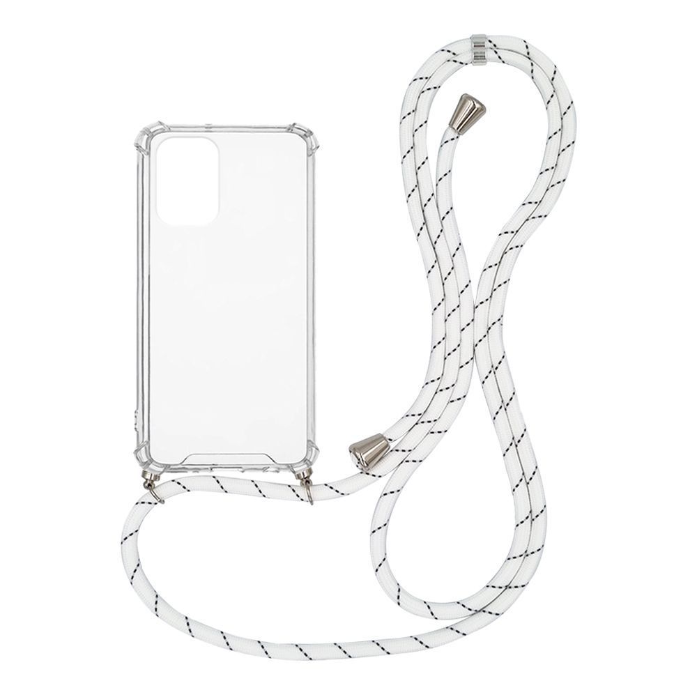 Θήκη Σιλικόνης με Κορδόνι Sonique Armor Clear Xiaomi Poco F3 / Mi 11i Rainbow Λευκό