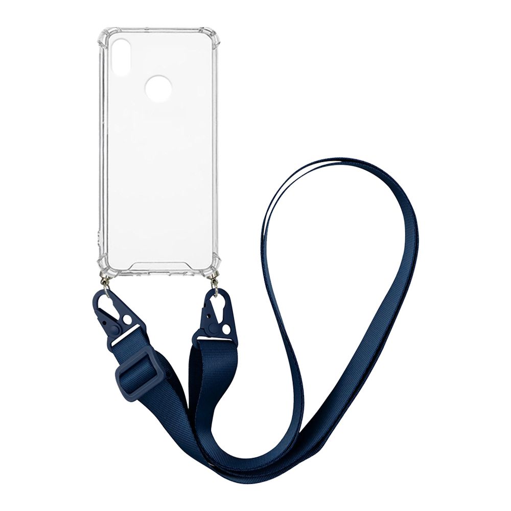 Θήκη Σιλικόνης με Strap Sonique Armor Clear Huawei P20 lite Μπλε Σκούρο