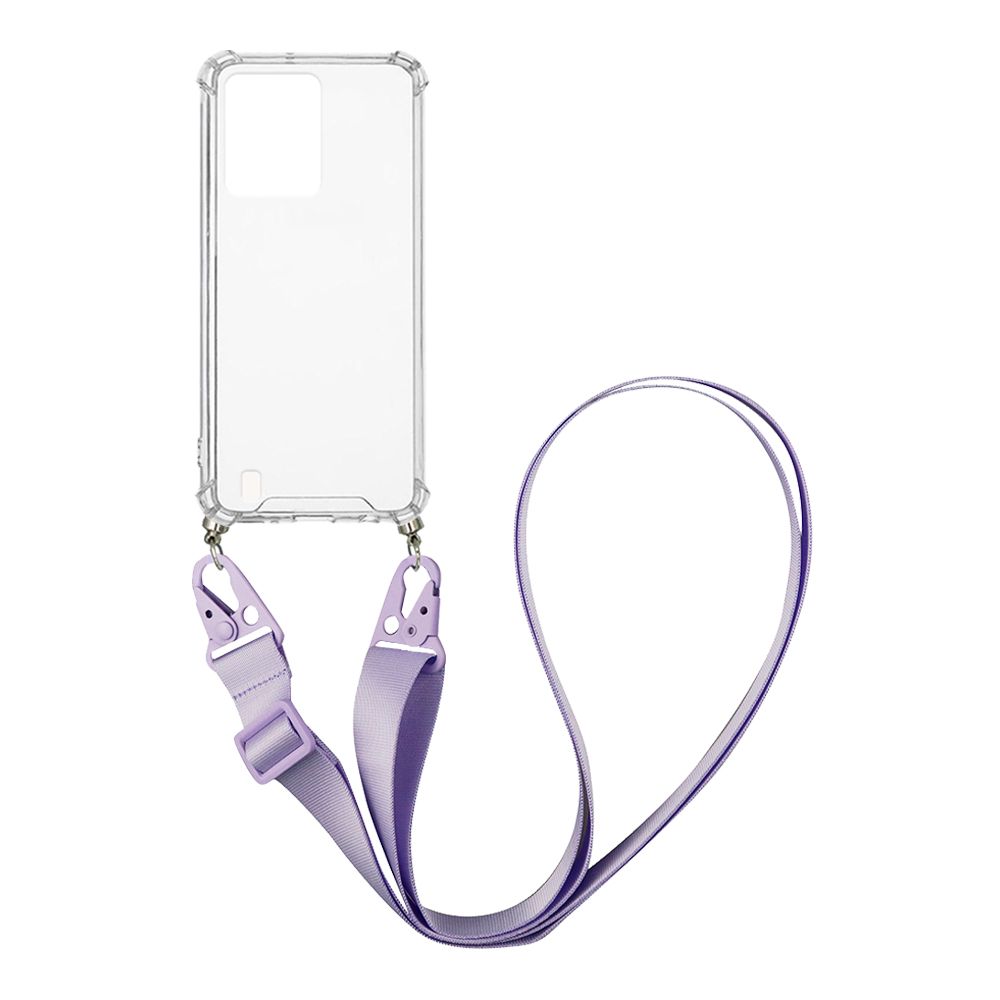 Θήκη Σιλικόνης με Strap Sonique Armor Clear Realme C31 Λιλά