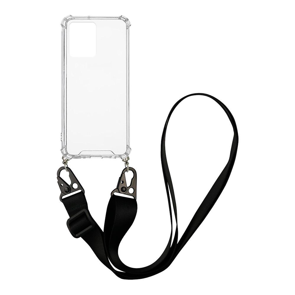 Θήκη Σιλικόνης με Strap Sonique Armor Clear Realme C35 Μαύρο