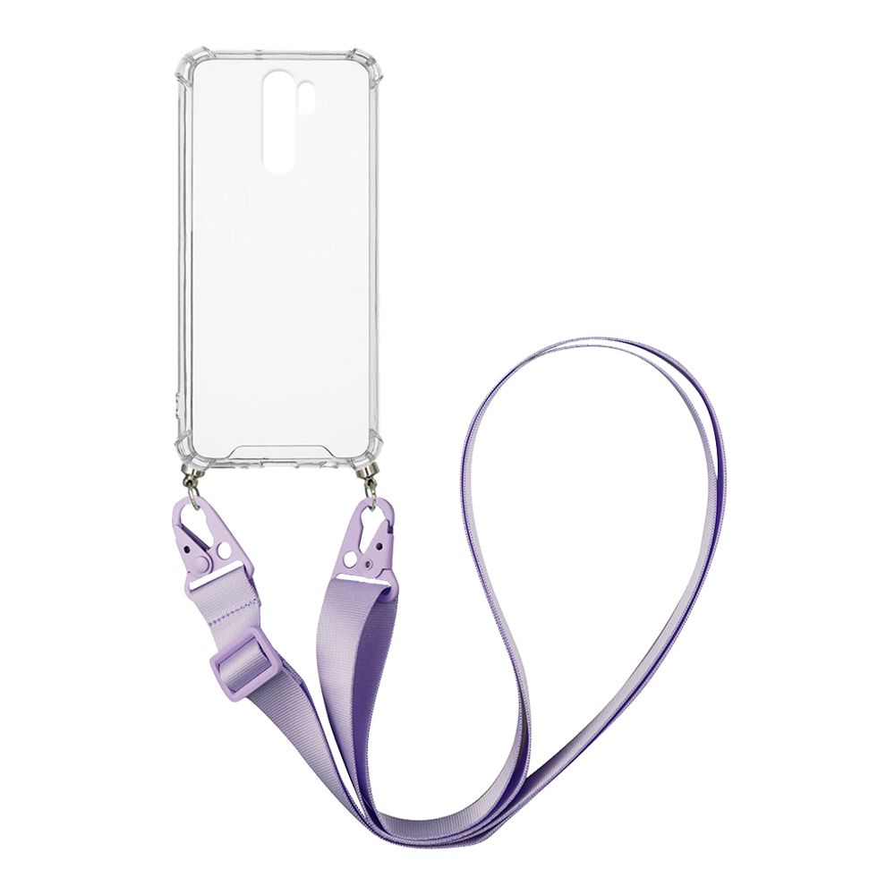 Θήκη Σιλικόνης με Strap Sonique Armor Clear Xiaomi Redmi Note 8 Pro Λιλά