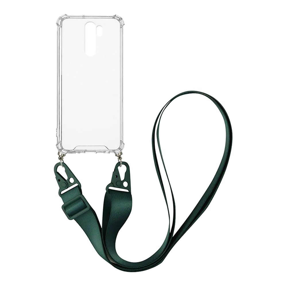 Θήκη Σιλικόνης με Strap Sonique Armor Clear Xiaomi Redmi Note 8 Pro Πράσινο Σκούρο