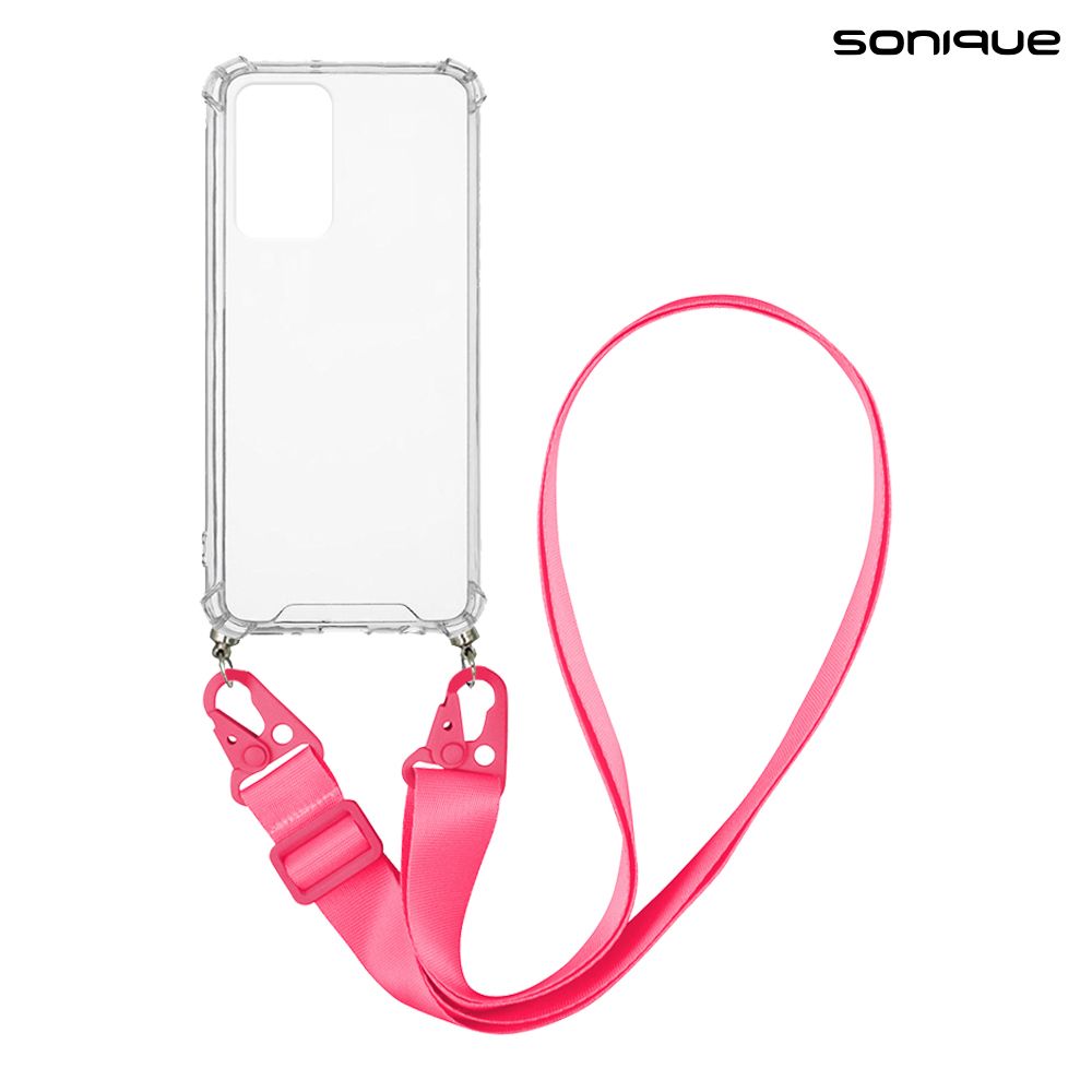 Θήκη Σιλικόνης με Strap Sonique Armor Clear Xiaomi Redmi Note 11 Pro 4G/5G / Redmi Note 12 Pro 4G Φούξια