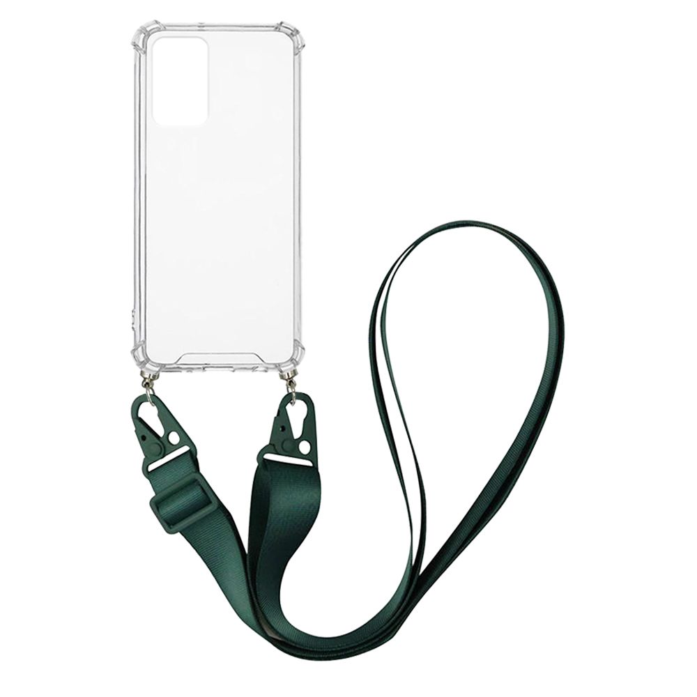 Θήκη Σιλικόνης με Strap Sonique Armor Clear Xiaomi Redmi Note 10 Pro Πράσινο Σκούρο