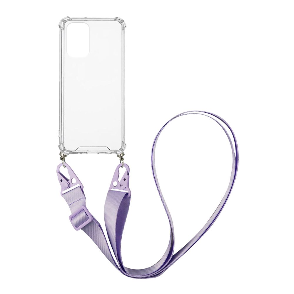 Θήκη Σιλικόνης με Strap Sonique Armor Clear Xiaomi Poco F3 / Mi 11i Λιλά