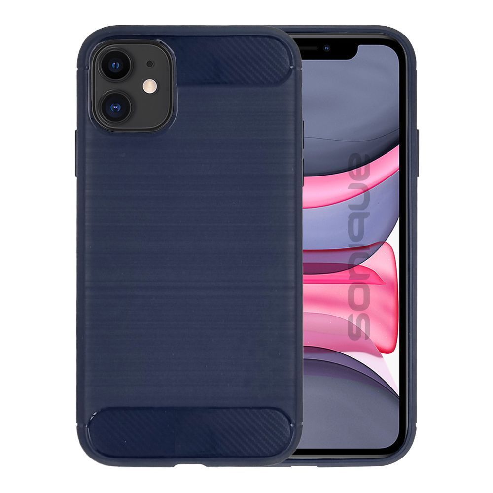 Θήκη Σιλικόνης Sonique Carbon Brushed Apple iPhone 11 Μπλέ