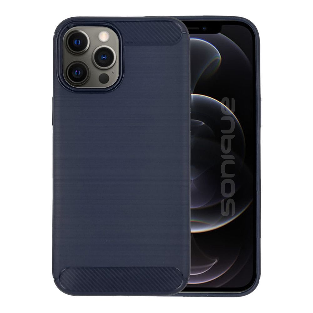 Θήκη Σιλικόνης Sonique Carbon Brushed Apple iPhone 12 Pro Max Μπλέ