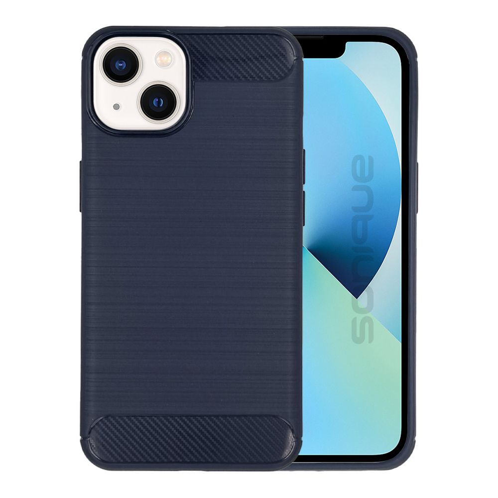 Θήκη Σιλικόνης Sonique Carbon Brushed Apple iPhone 13 Μπλέ