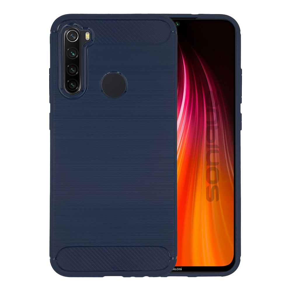 Θήκη Σιλικόνης Sonique Carbon Brushed Xiaomi Redmi Note 8 / Redmi Note 8 2021 Μπλέ
