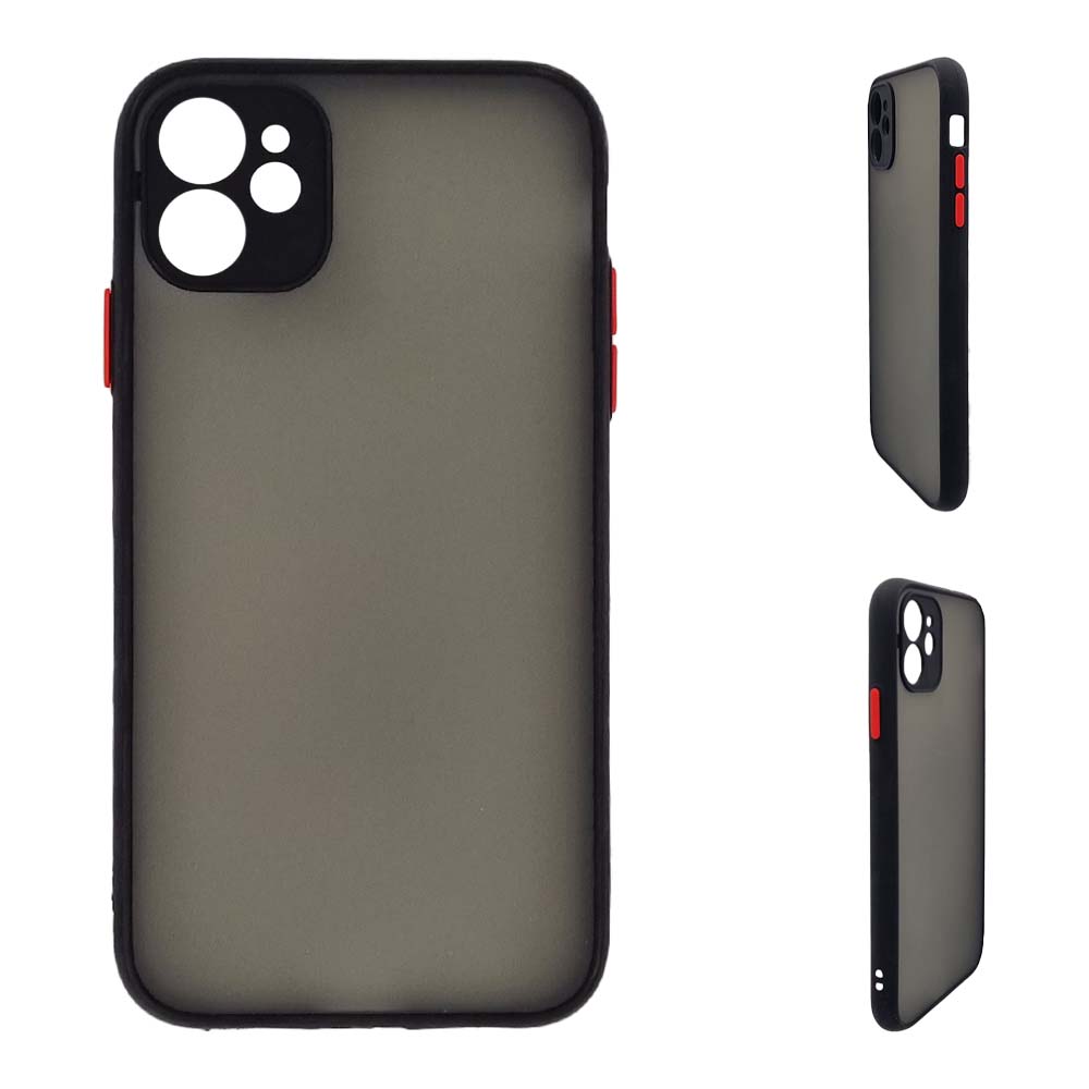 Θήκη Σιλικόνης Color Button Bumper Sonique Apple iPhone 11 Μαύρο