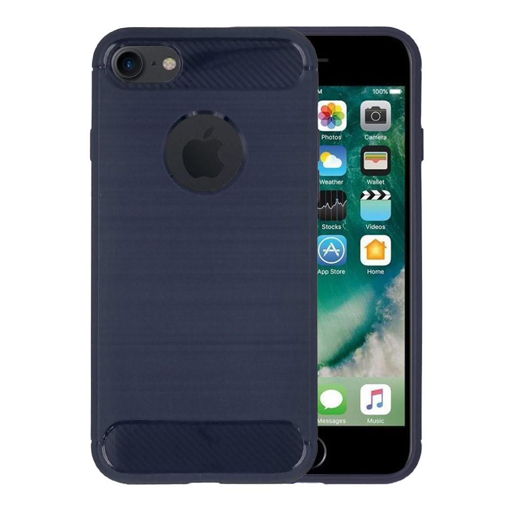 Θήκη Σιλικόνης Sonique Carbon Brushed Apple iPhone 7 / iPhone 8 Μπλέ