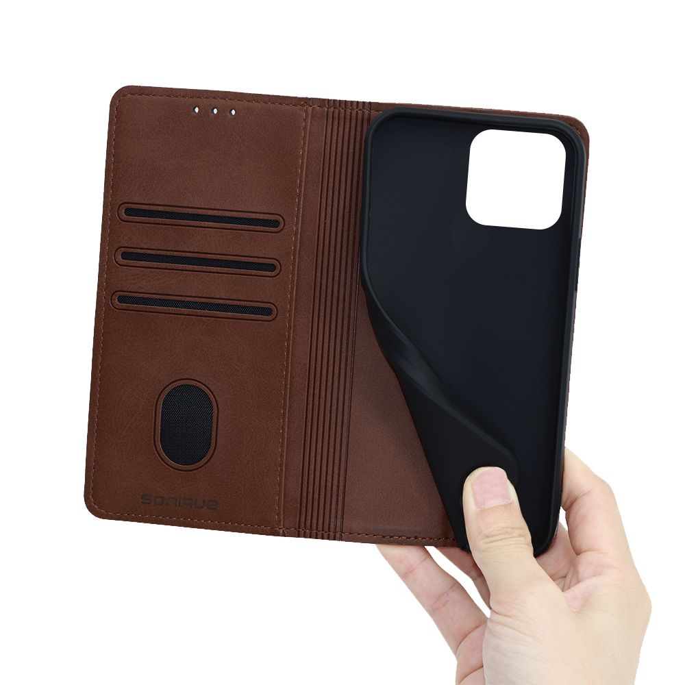 Θήκη Πορτοφόλι Vintage Magnet Wallet Sonique Apple iPhone 13 Pro Καφέ