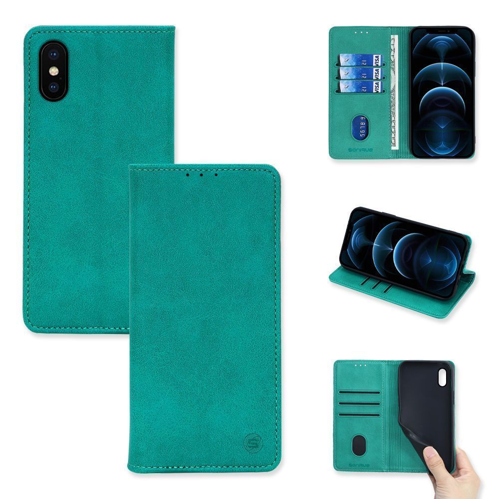Θήκη Πορτοφόλι Vintage Magnet Wallet Sonique Apple iPhone X / iPhone XS Βεραμάν