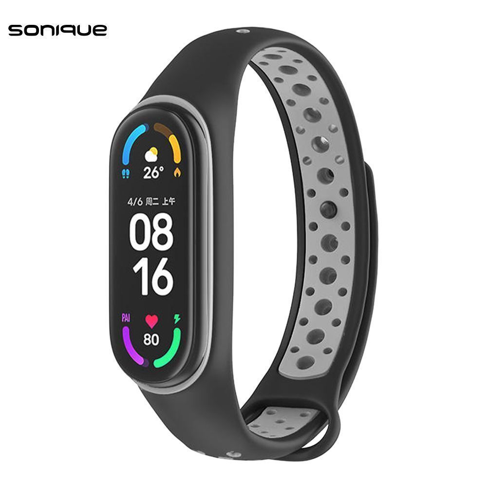 Λουράκι Σιλικόνης Sonique Sport για Xiaomi Mi Band 5/6 Μαύρο / Γκρι