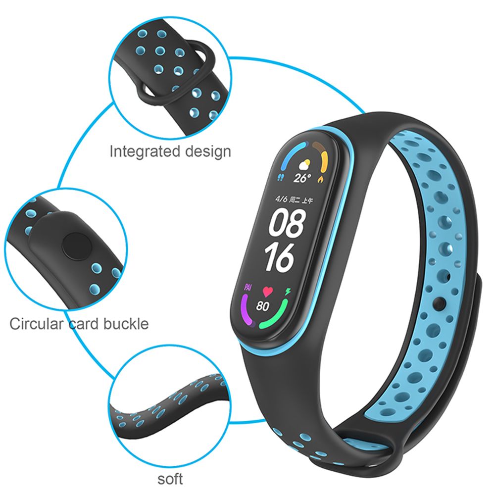 Λουράκι Σιλικόνης Sonique Sport για Xiaomi Mi Band 5/6 Μαύρο / Σκούρο Μωβ