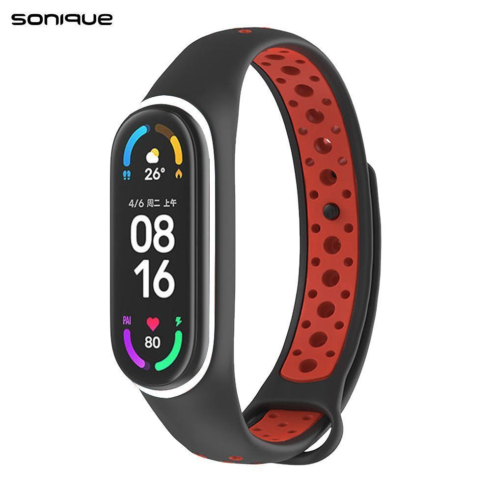 Λουράκι Σιλικόνης Sonique Sport για Xiaomi Mi Band 3/4 Μαύρο / Κόκκινο