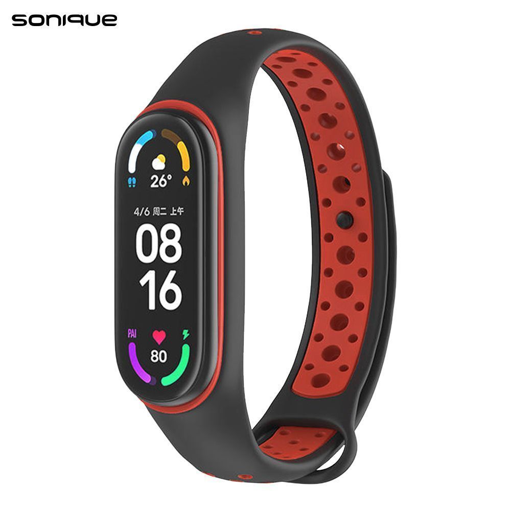 Λουράκι Σιλικόνης Sonique Sport για Xiaomi Mi Band 3/4 Μαύρο / Κόκκινο / Κόκκινο