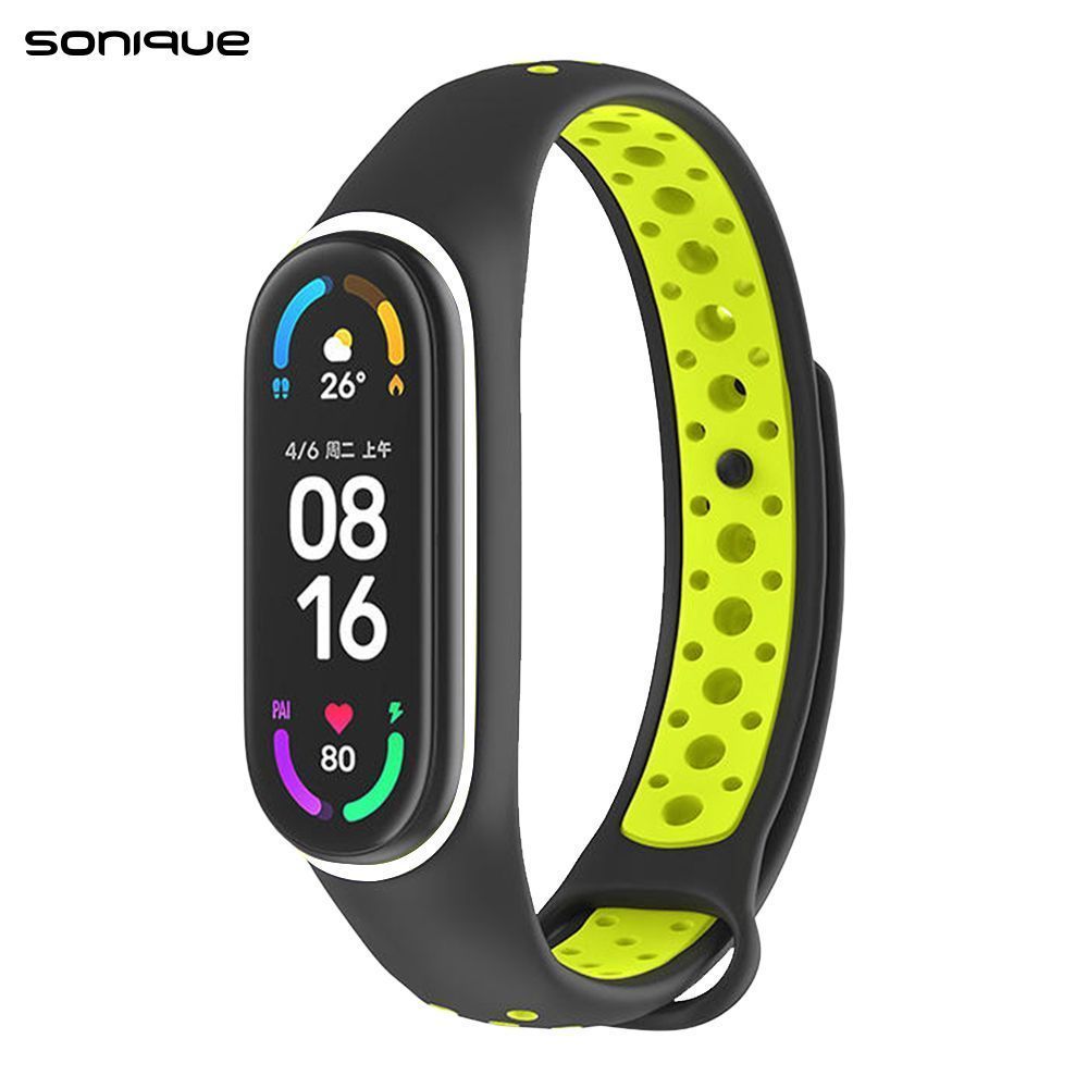 Λουράκι Σιλικόνης Sonique Sport για Xiaomi Mi Band 3/4 Μαύρο / Λαχανί