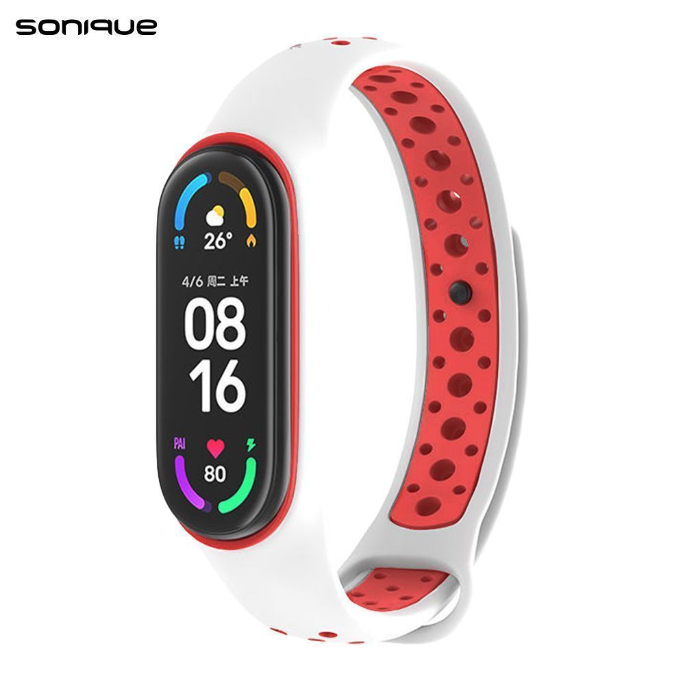 Λουράκι Σιλικόνης Sonique Sport για Xiaomi Mi Band 3/4 Λευκό / Κόκκινο