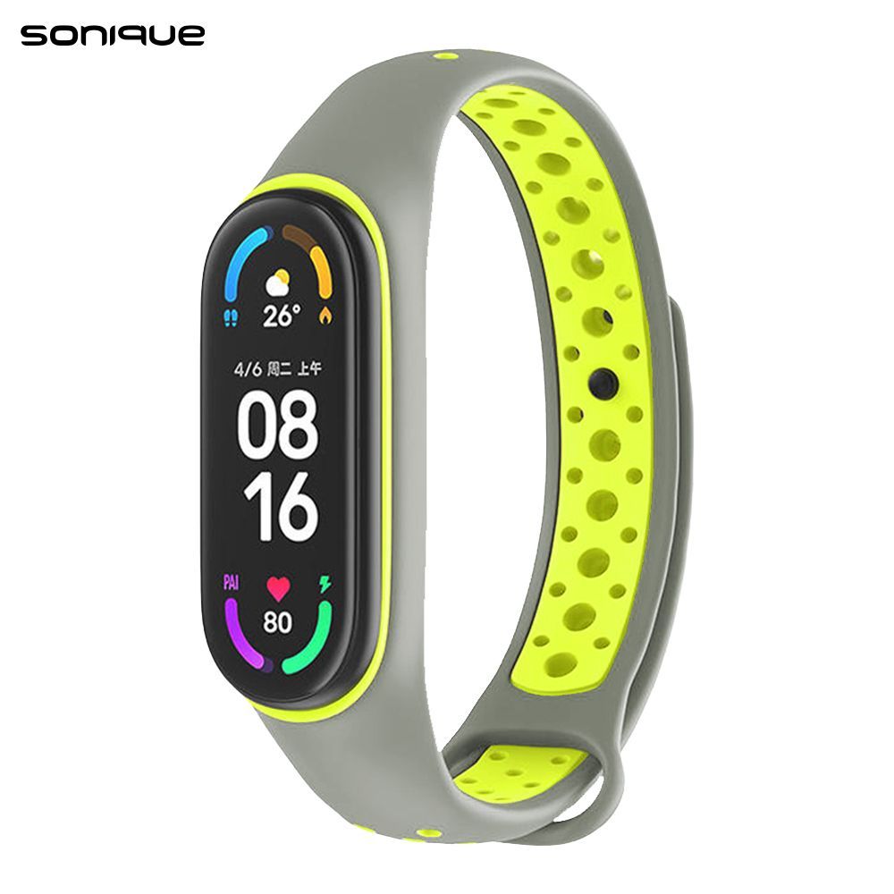 Λουράκι Σιλικόνης Sonique Sport για Xiaomi Mi Band 7 Γκρι / Λαχανί
