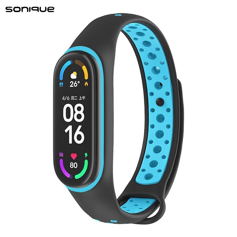 Λουράκι Σιλικόνης Sonique Sport για Xiaomi Mi Band 7 Μαύρο / Γαλάζιο