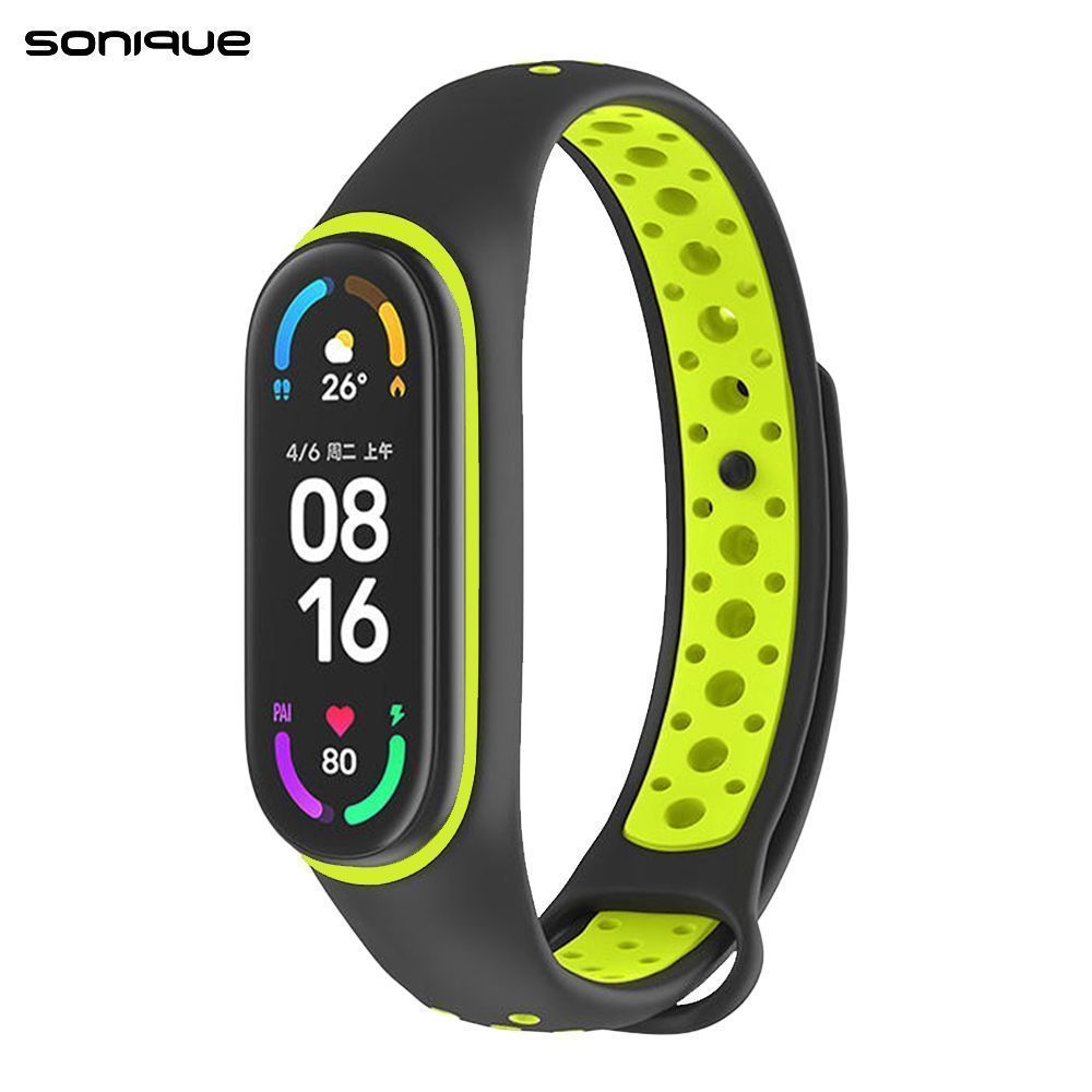 Λουράκι Σιλικόνης Sonique Sport για Xiaomi Mi Band 7 Μαύρο / Λαχανί