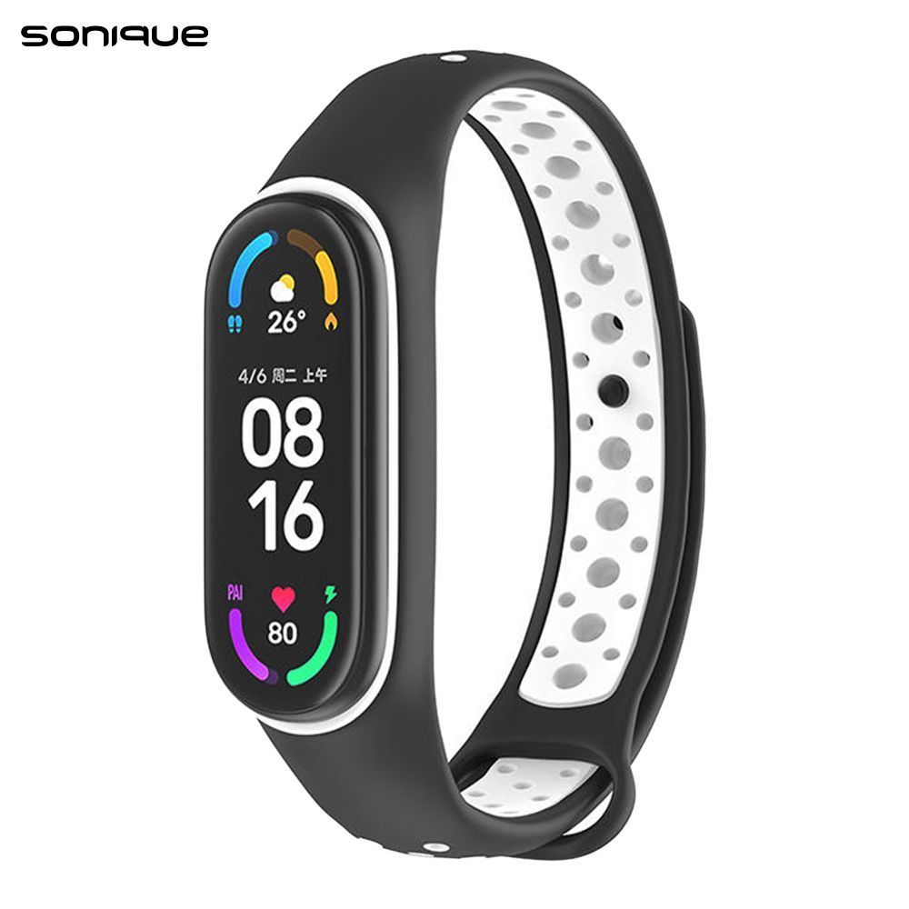 Λουράκι Σιλικόνης Sonique Sport για Xiaomi Mi Band 7 Μαύρο / Λευκό