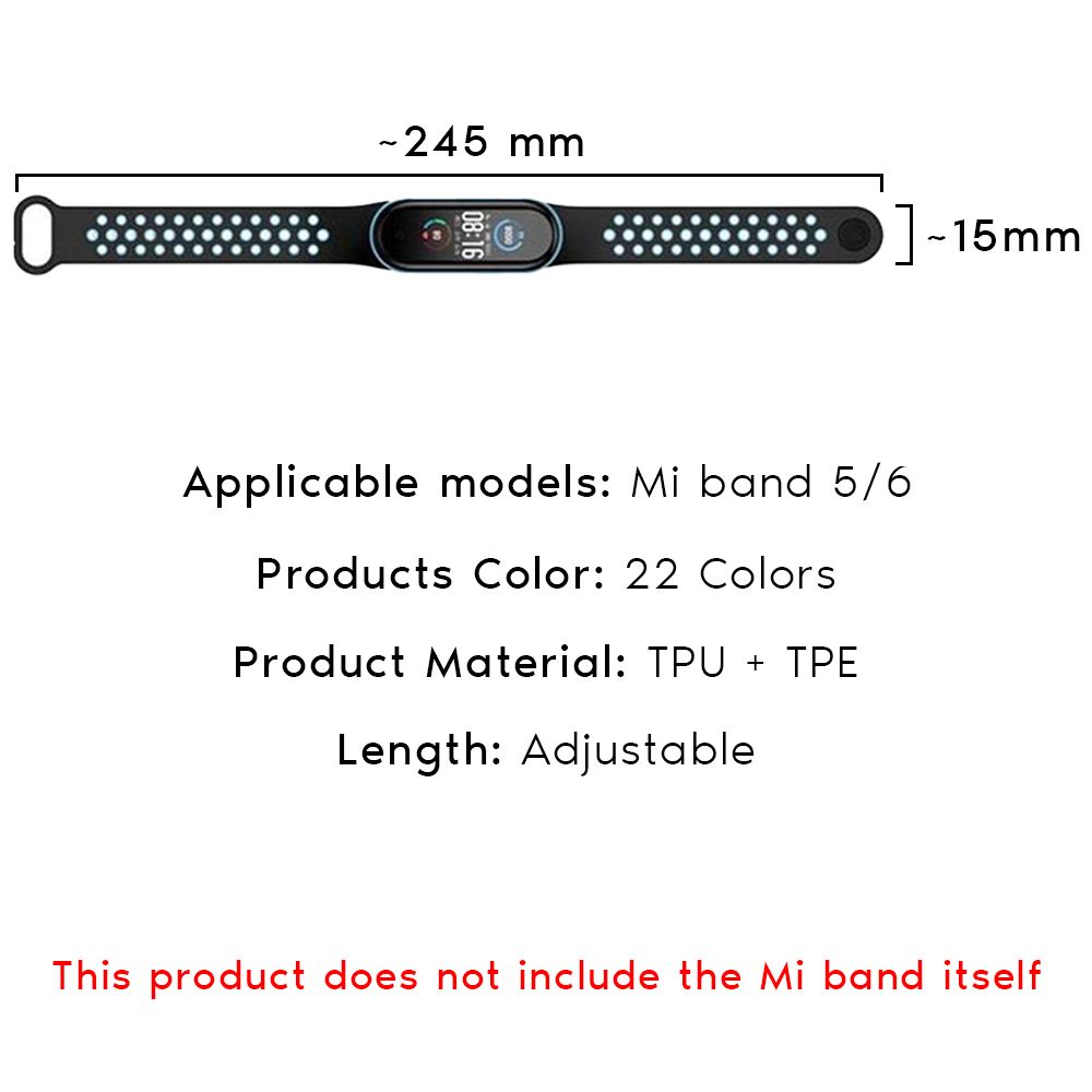 Λουράκι Σιλικόνης Sonique Sport για Xiaomi Mi Band 7 Σκούρο Μπλε / Λευκό