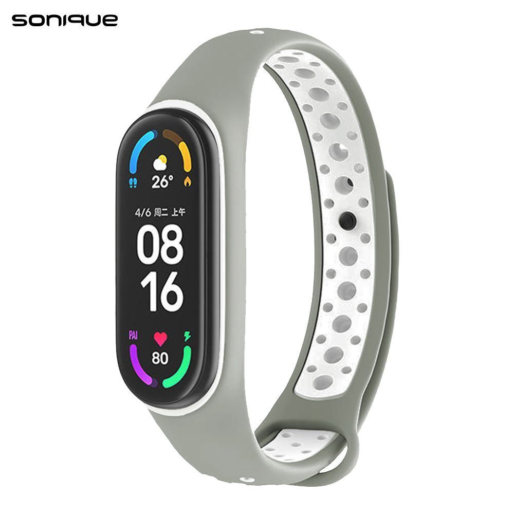 Λουράκι Σιλικόνης Sonique Sport για Xiaomi Mi Band 7 Γκρι / Λευκό