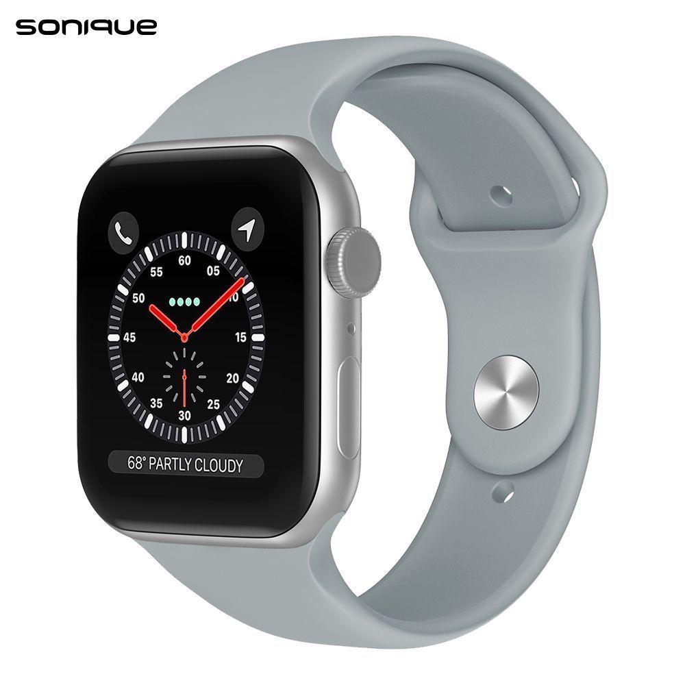 Λουράκι Σιλικόνης Soft Band Sonique για Apple Watch (38/40/41MM) Ανοιχτό Γκρι