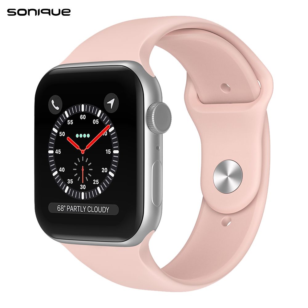 Λουράκι Σιλικόνης Soft Band Sonique για Apple Watch (38/40/41MM) Ροζ Χρυσό